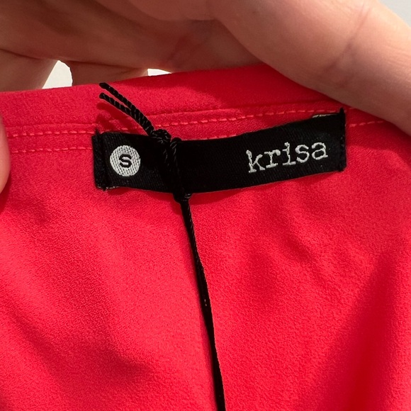 krisa Revolve Brand Coral Red Chiffon Midi Skirt Size Small - Picture 6 of 9